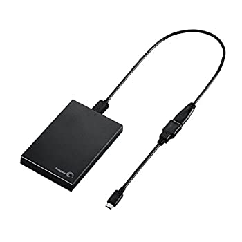 【中古】(未使用･未開封品)【2015年モデル】Seagate USB3.0/2.0接続 ポータブルハードディスク 1TB Type-C変換アダプタ付 SGP-EX010UBK-C
