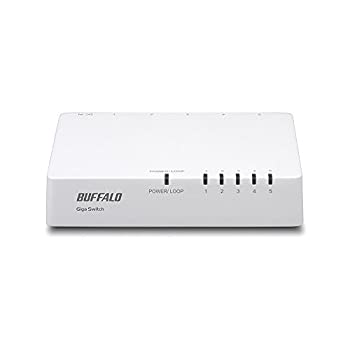 【中古】BUFFALO Giga対応 プラスチック筐体 AC電源 5ポート ホワイト スイッチングハブ ローコスト版 LSW4-GT-5EPL/WH
