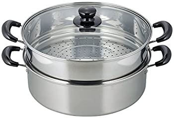 【中古】和平フレイズ 二段蒸し器 ヴェンセ 30cm ガラス蓋付 IH対応 ステンレス シルバー VR-8183