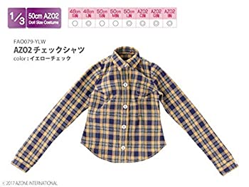 【中古】48cm/50cm用 AZO2チェックシャツ イエローチェック (ドール用)