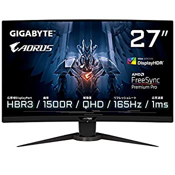 【中古】(未当てはめる･未開封品)GIGABYTE AORUS Gaming Monitor 27in 2560x14400(QHD) VAダイアログボックス HBR3 リフレッシュ単位料金165サイクル ひん曲げる管する CV27Q