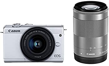 【中古】【非常に良い】Canon ミラーレス一眼カメラ EOS M200 ダブルズームキット ホワイト EOSM200WH-WZK