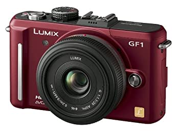 【中古】パナソニック デジタル一眼カメラ GF1 レンズキット(20mm/F1.7パンケーキレンズ付属) アーバンレッド DMC-GF1C-R