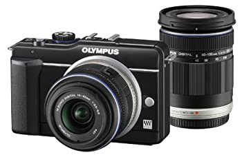 【中古】OLYMPUS ミラーレス一眼 E-PL1s ダブルズームキット ブラック E-PL1s TKIT BLK｜ドリエムコーポレーション