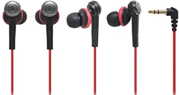 【中古】【非常に良い】audio-technica インナーイヤーヘッドホン ブラックレッド ATH-CKS55 BRD