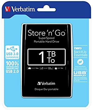 【中古】バーベイタム External HD 1 TB Black