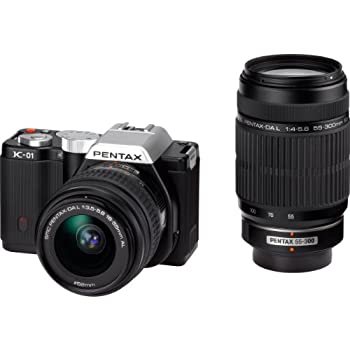 【中古】PENTAX 銀鏡受け答え一眼写真機 K-01ダブルズームレンズキット 黒いこと/黒いこと K-01WZK BK/BK