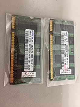 【中古】Samsung ノートPC用増設メモリ PC2-5300 (DDR2-667) 2GB×2枚＝4GB D2/N800-2GX2/E メモリモジュール バルク・各メーカノートパソコン対応可