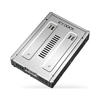 【中古】Icy Dock mb982ip-1s-1シルバーフルメタルデュアルチャネル2.5?to 3.5?SAS HDD \u0026 SSD変換器