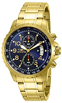 【中古】Invicta Men\'s 13785 Specialty Chronograph Dark Blue Dial 18k Gold Ion-Plated Stainless Steel Watch