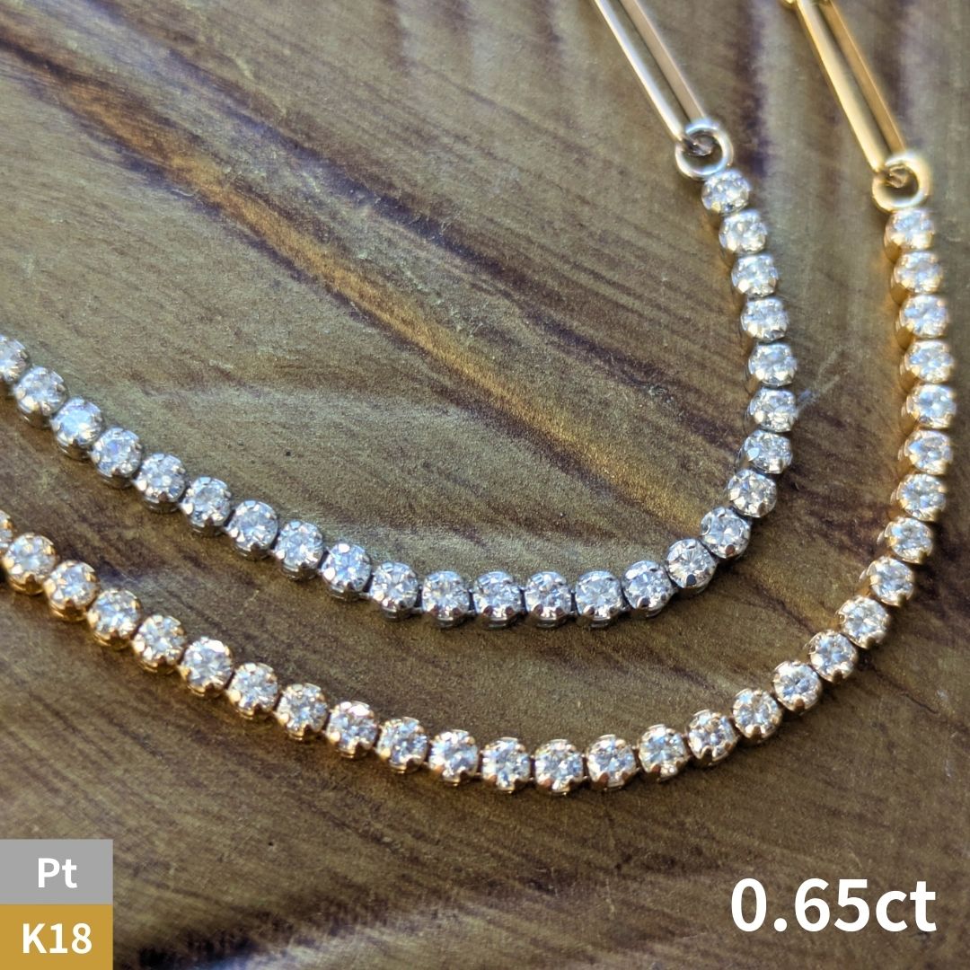 K18イエローゴールド or プラチナダイヤモンド ブレスレット 送料無料 日本製 ゴールド テニスブレス 18K 18金 K18YG Gold 金 Pt850 Platinum Pt900 白金 天然ダイヤ Diamond レディース 金属アレルギー対応 ジュエリー