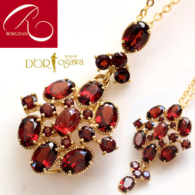 楽天市場】碌山】 シルバー クレッセントフラワー ガーネット