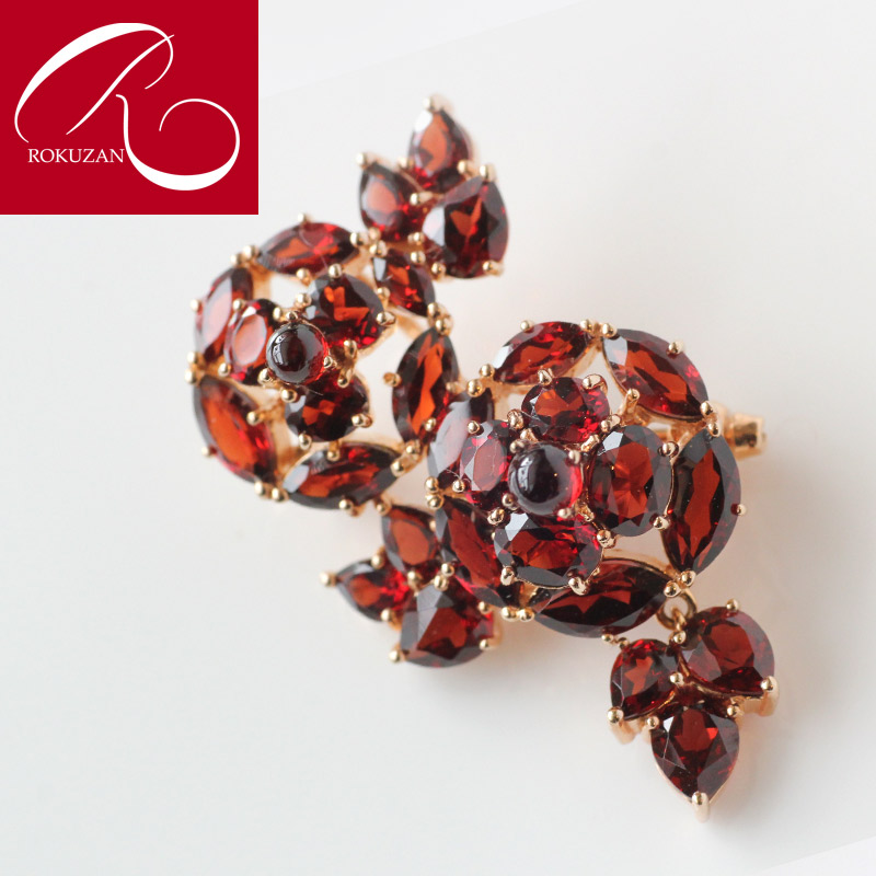 楽天市場】【碌山】 シルバー ガーネット オパール ブローチ ロクザン
