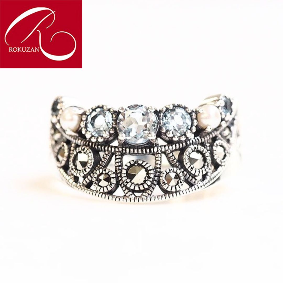 シードパール　ダイヤ　アクセサリー 楽天市場】【碌山】 シルバー シード パール リング ハーフ エタニティ