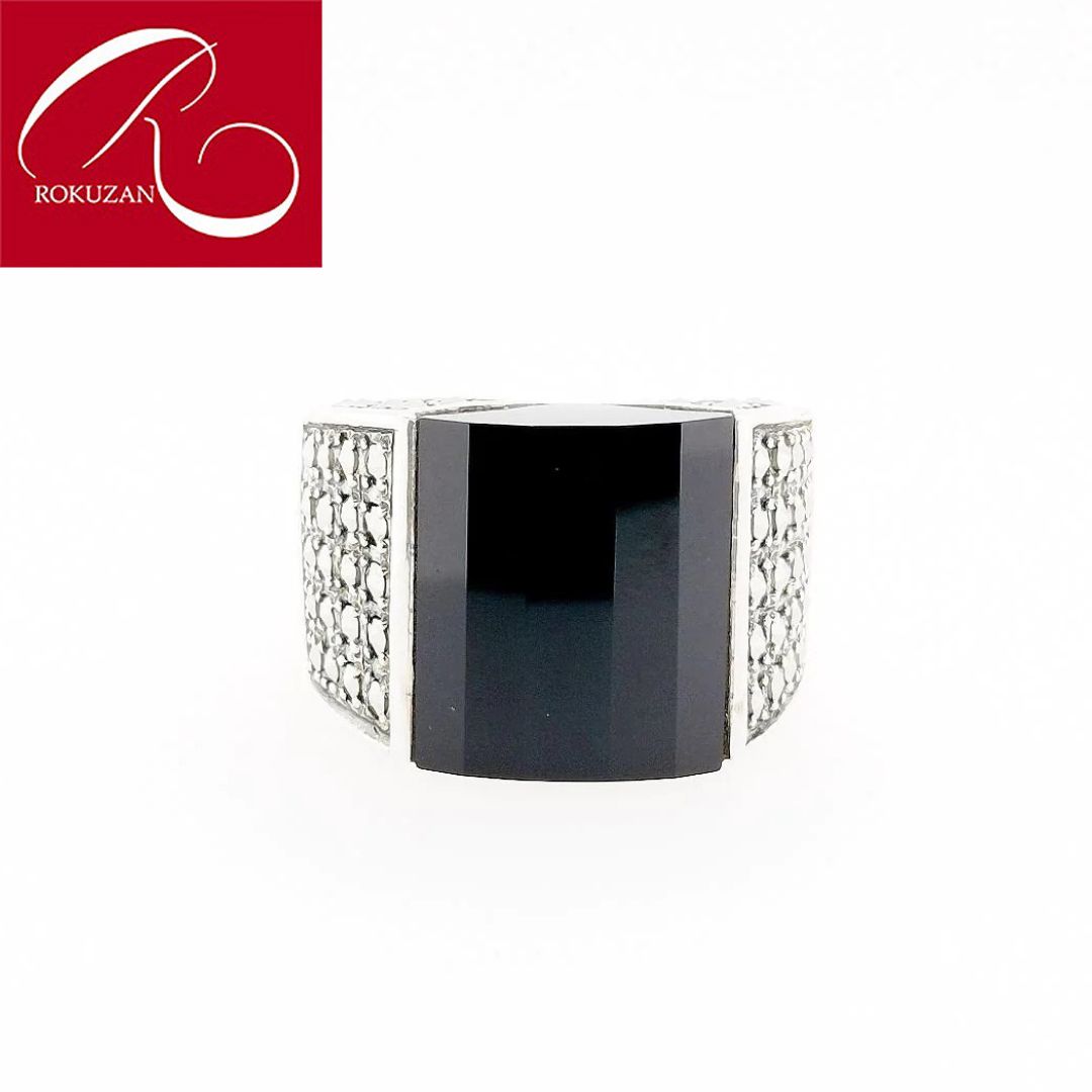 4/17～価格改定44,300円【碌山】 シルバー オニキス マルカジット ソリッド リング アンティーク デザイン ジュエリー シルバー925 8月 誕生石 オニキス ブラック ギフト プレゼント おしゃれ 義母 お母さん 送料無料 トラベルジュエリー
