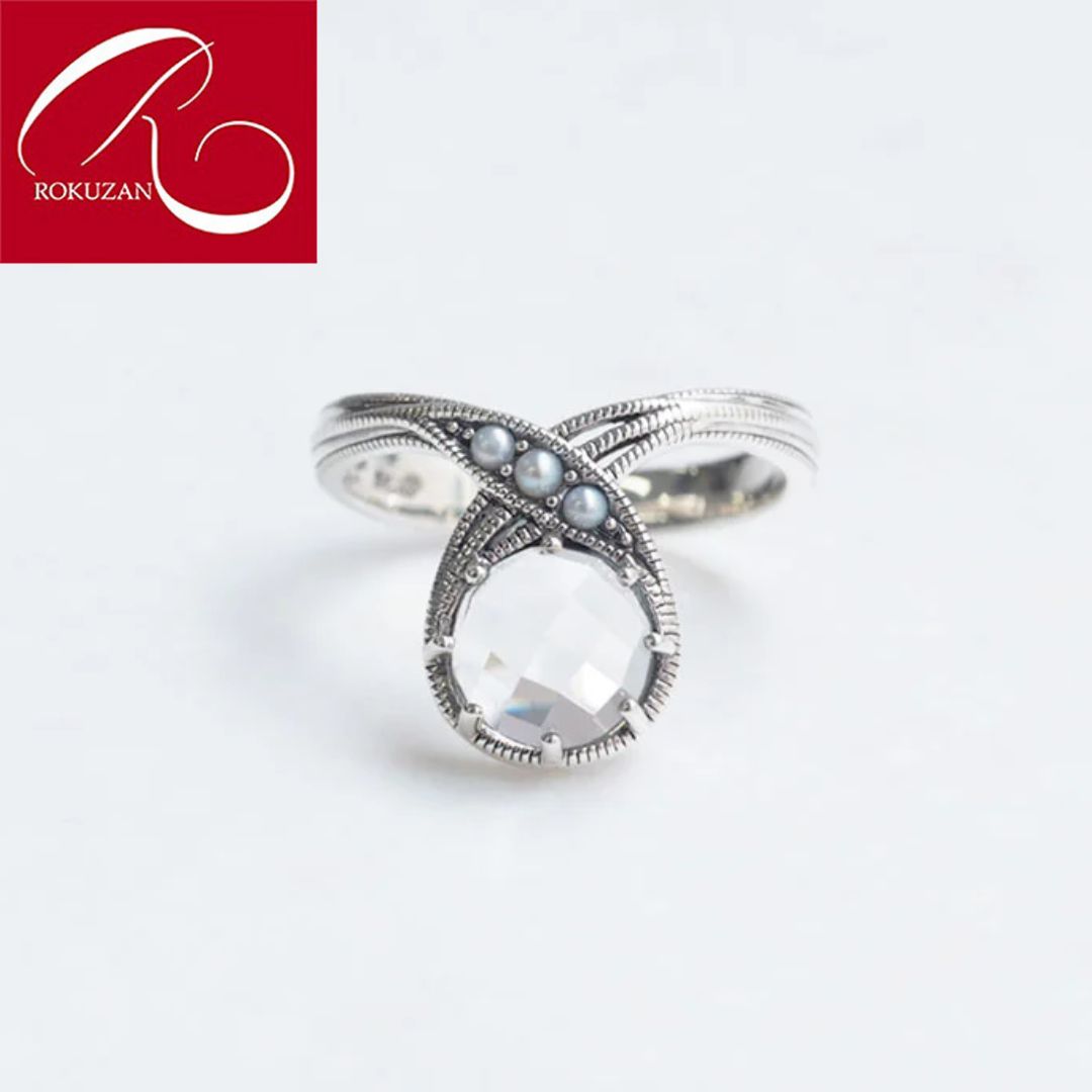 楽天市場】【碌山】 シルバー シード パール リング ハーフ エタニティ