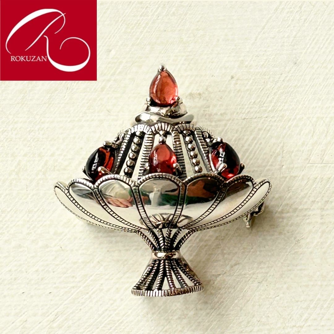 碌山　ロクザン　素敵な天然ボヘミアンガーネットブローチ&ペンダントトップシルバー 楽天市場】【碌山】 シルバー ガーネット ブローチ&ペンダント
