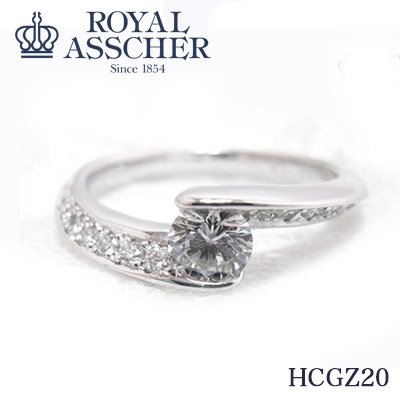 【P10倍】 新品 ロイヤルアッシャー プラチナ ダイヤモンド リング HCGZ20 11号Royal Asscher Diamond Pt900 0.15カラット 11号在庫あり 婚約指輪 指輪 新品 正規品 エンゲージリング 記念日 ROYAL ASSCHER 【H】|大宮のジュエリー店ドールオガワ