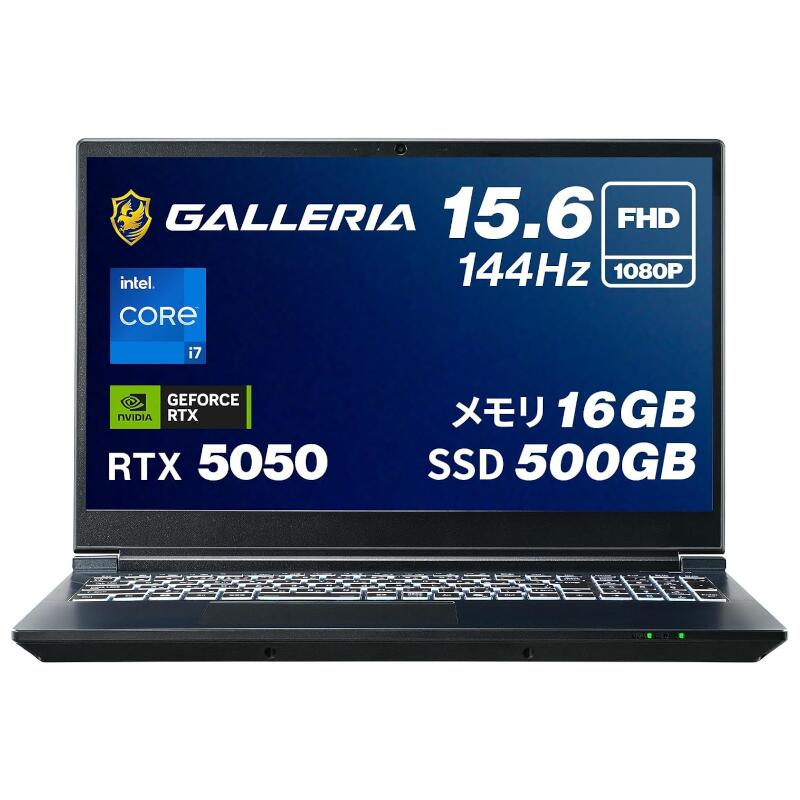 ガレリア ゲーミングノートパソコン 万覚え帳マイコン Core i7-14650HX RTX 5050 記憶装置 16GB / SSD 500GB Windows 11 Home 15.6in 144サイクル GALLERIA RL7C-R55-5N 18723-3475