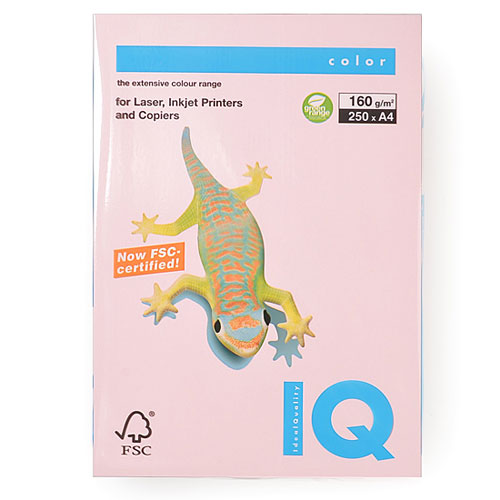 Бумага цветная iq Color A4 160г/м 250л 74 роз фламинго (9003974416861)