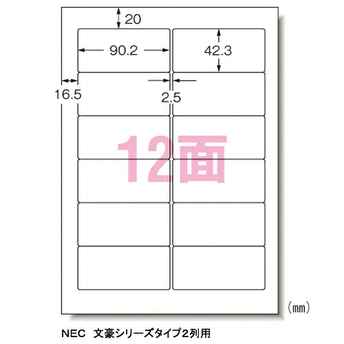 エーワン パソコンプリンタ\u0026ワープロラベルシール〈プリンタ兼用〉 マット紙（A4判） 1000枚入 規格:A4判12面