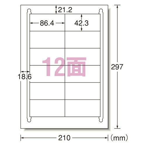 エーワン ラベルシール〈レーザープリンタ〉 マット紙（A4判） 1000枚入 規格:A4判12面