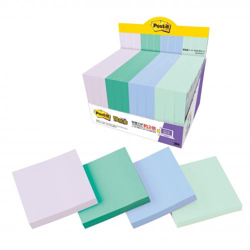 楽天市場 スリーエム ポスト イット 強粘着ノート マルチカラー２ 増量パック 心を落ち着かせる色 ライラック アクア ネプチューンブルー アップルグリーン どっとカエール 楽天市場支店