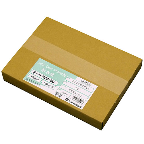 桜井 耐水紙 色つやレーザ用 オー基準打数MDP150 128g/m2 A4 250枚（シロ）