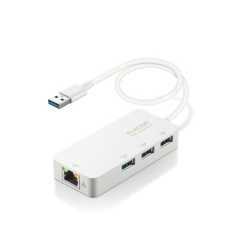 エレコム 直送 LANアダプター 有線 タイプA EDC-GUA3H2-W(ホワイト)