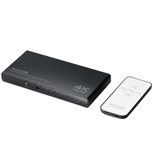 エレコム 直送 HDMI 切替器 USB Type-C×1入力 タイプA×4入力 1出力
