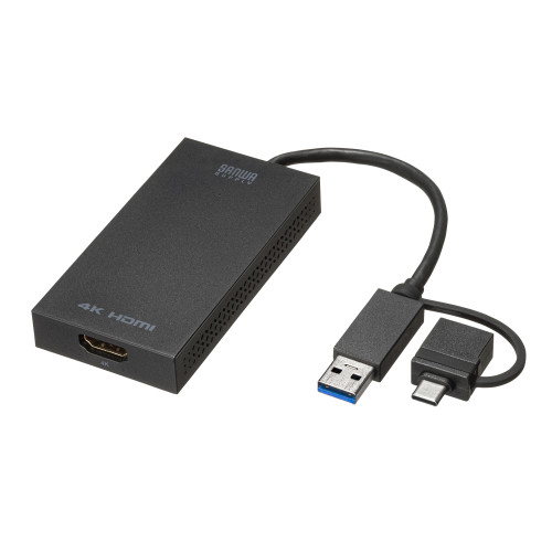 サンワサプライ 直送 USB A/Type-C両対応HDMIディスプレイアダプタ（4K/30Hz対応） USB-CVU3HD4 10,912円