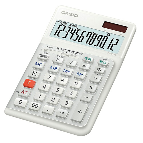 カシオ 人間工学電卓 左手用 ジャストタイプ（ホワイト）