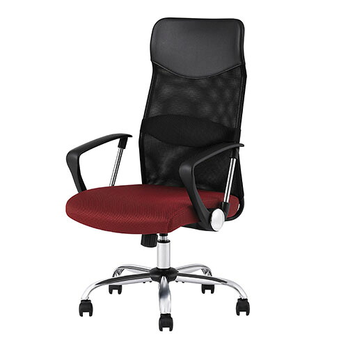アイリスオーヤマ メッシュバックチェア ハイバック（ボルドー） 12,525円