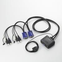 エレコム　USBパソコン切替器[USB][D-sub][スピーカ]　2台切替