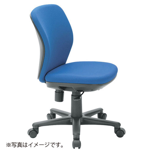 時間指定不可　アイコ　法人限定 事務用チェア（シンプルタイプ）　セミローバック肘なしタイプ　布張り（ダークブルー）