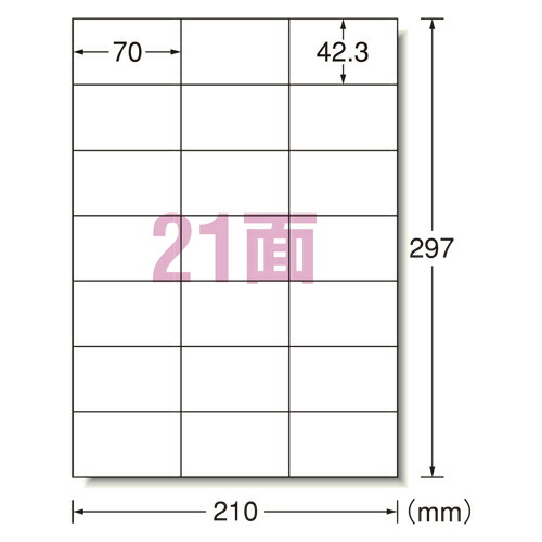 エーワン 下げ札消印〈レーザ印刷者〉 つや消し紙（A4判） 500枚入 標準尺度:A4判21面