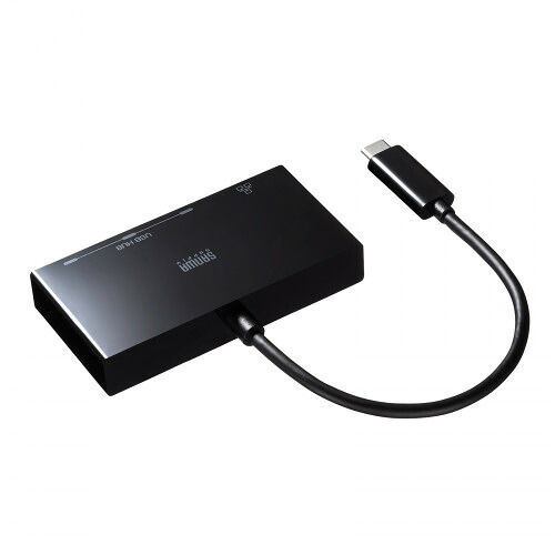 サンワサプライ　直送 USB Type-Cハブ付き ギガビットLANアダプタ