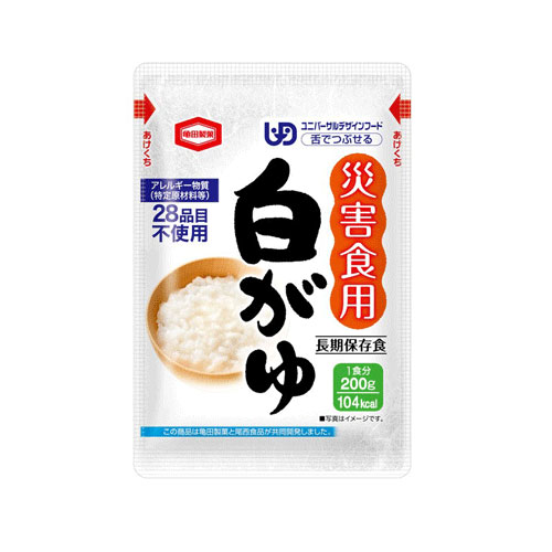 尾西食料雑貨類 亀田製菓200g不仕合わせ食用白がゆ 40袋仕掛ける 約5年保護すること 非常食 保護すること食 積みたてる