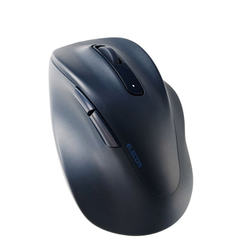 エレコム　直送 ワイヤレスマウス 静音 無線 2.4GHz 5ボタン Mサイズ 右手専用 抗菌 EX-G（ブラック）