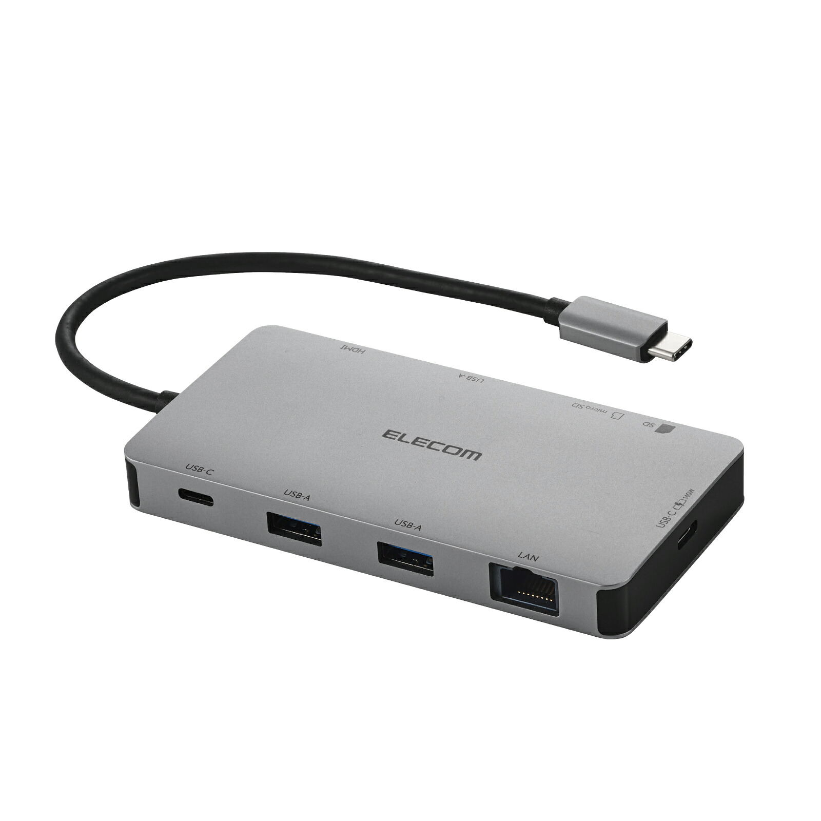 エレコム　メーカー直送 USB Type-C ドッキングステーション 9-in-1 4K HDMI LAN SD PD充電 MacBook Pro / Air などPC対応 シルバー（シルバー）