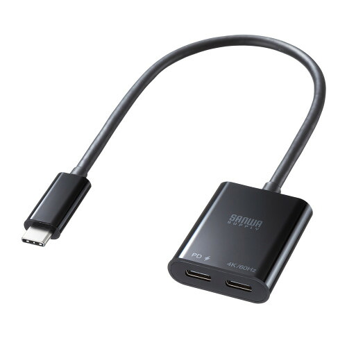 サンワサプライ　直送 USB Type-C 拡張アダプタ(ケーブルタイプ・PD対応)