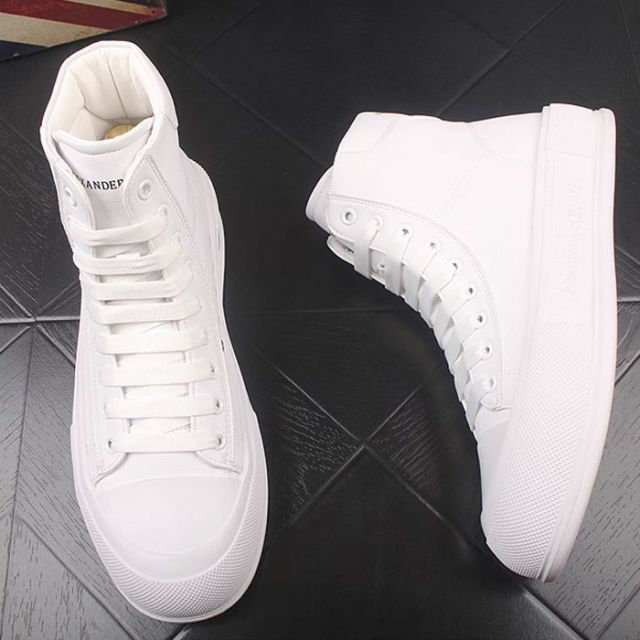 ハイカット スニーカー メンズ レースアップ ダンス 人気 派手 シークレット ヒールアップ 5.5cm 身長UP