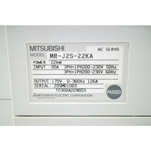 【新品 日本の首都発 ★適当お願いごと書振り出し可★】MITSUBISHI/三菱 MR-J2S-22KA サーボ運転 【６ヶ月引き受ける】