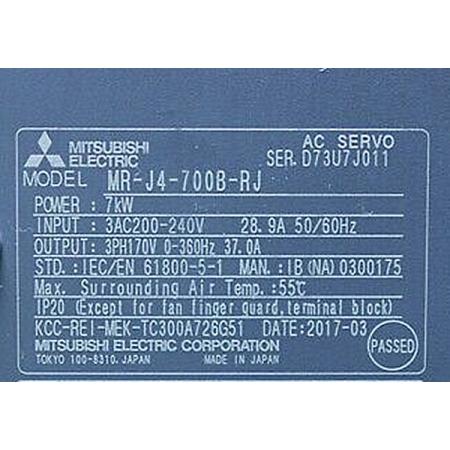 【新品 東京発 ★適格請求書発行可】★MITSUBISHI 三菱電機 MR-J4-700B-RJ【６ヶ月保証】
