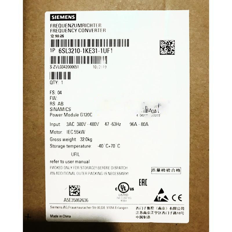【新品 東京発 ★適格請求書発行可】★SIEMENS シーメンス インバータ 6SL3210-1KE31-1UF1 G120C 480V 55KW【６ヶ月保証】｜産業機器店