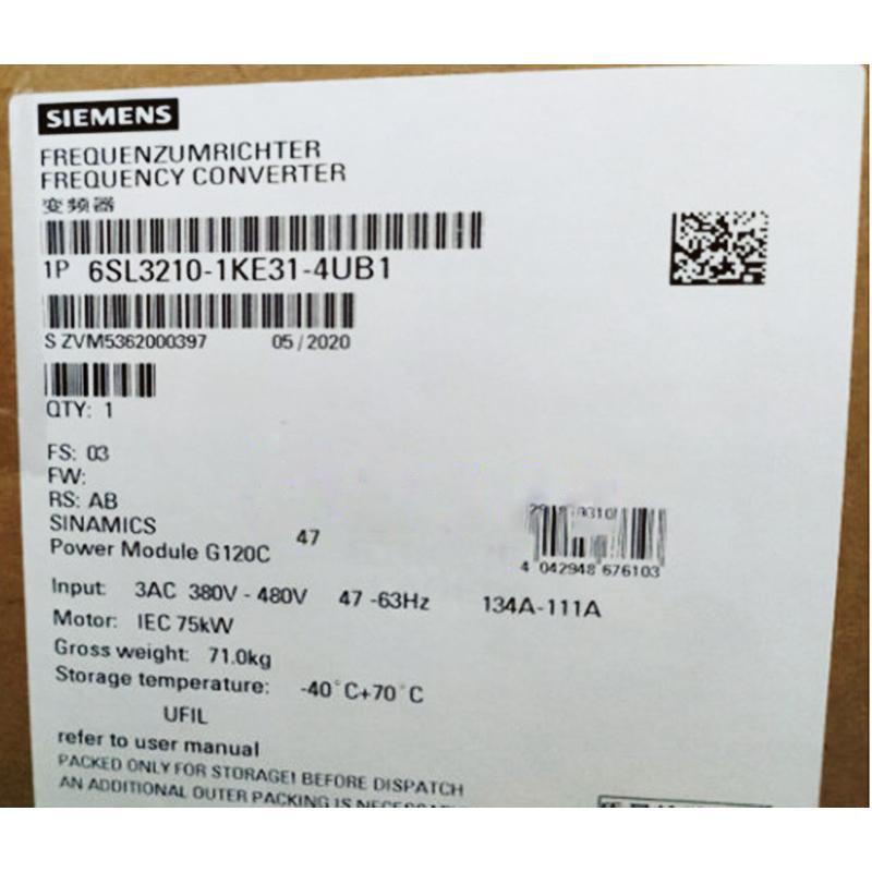 【新品 東京発 ★適格請求書発行可】★SIEMENS シーメンス インバータ 6SL3210-1KE31-4UB1 G120C 480V 75kW【6ヶ月保証】|産業機器店