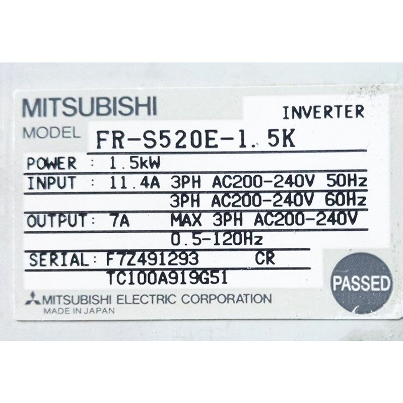 【新品 東京発 ★適格請求書発行可★】MITSUBISHI 三菱電機 FR-S520E-1.5K 用インバーター【６ヶ月保証】｜産業機器店