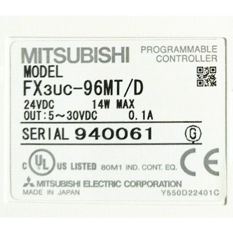 【新品 東京発 ★適格請求書発行可★】MITSUBISHI 三菱電機 FX3UC-96MT/D【６ヶ月保証】｜産業機器店