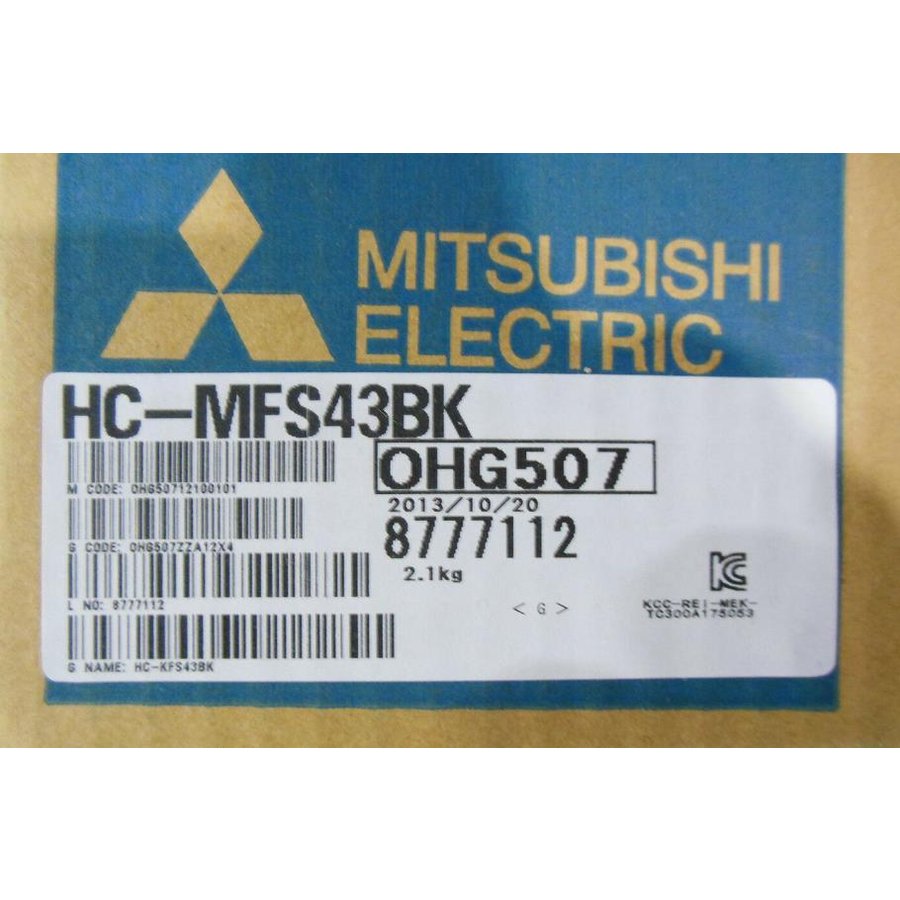 【新品 東京発 ★適格請求書発行可★】MITSUBISHI 三菱電機 HC-MFS43BK サーボモーター【６ヶ月保証】｜産業機器店 81,125円