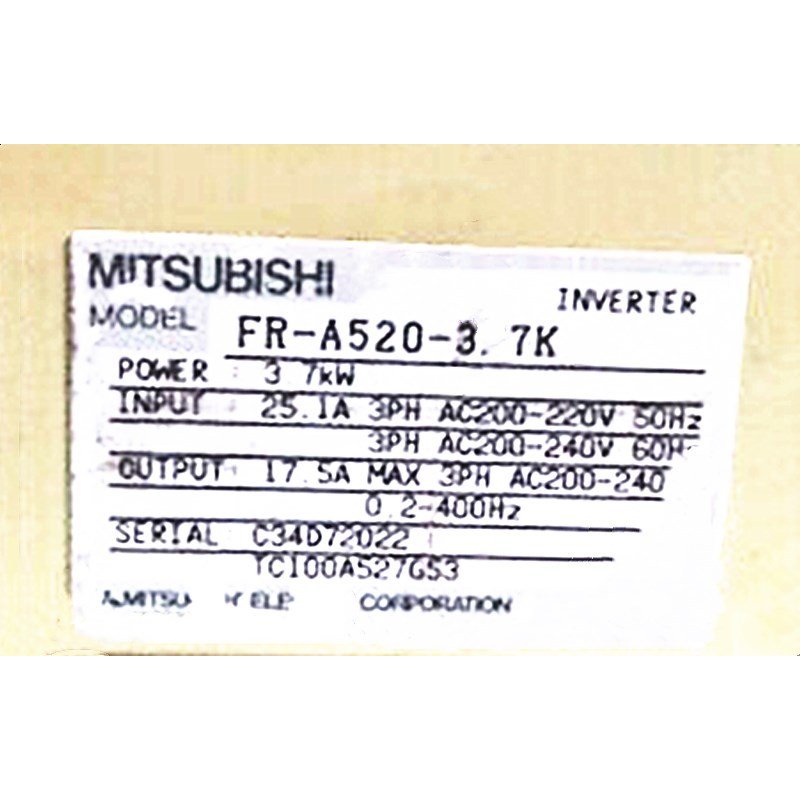 【新品 日本の首都発 ★適当お願いごと書振り出し可★】MITSUBISHI 三菱電機 FR-A520-3.7K 用はたご屋取り替えっこ６ヶ月引き受ける】